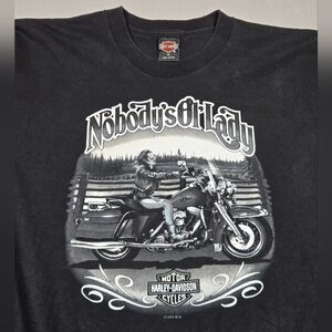 VINTAGE 1996 Harley Davidson T-Shirt Nobody's Ol' Lady Biker Tee Cement City XL